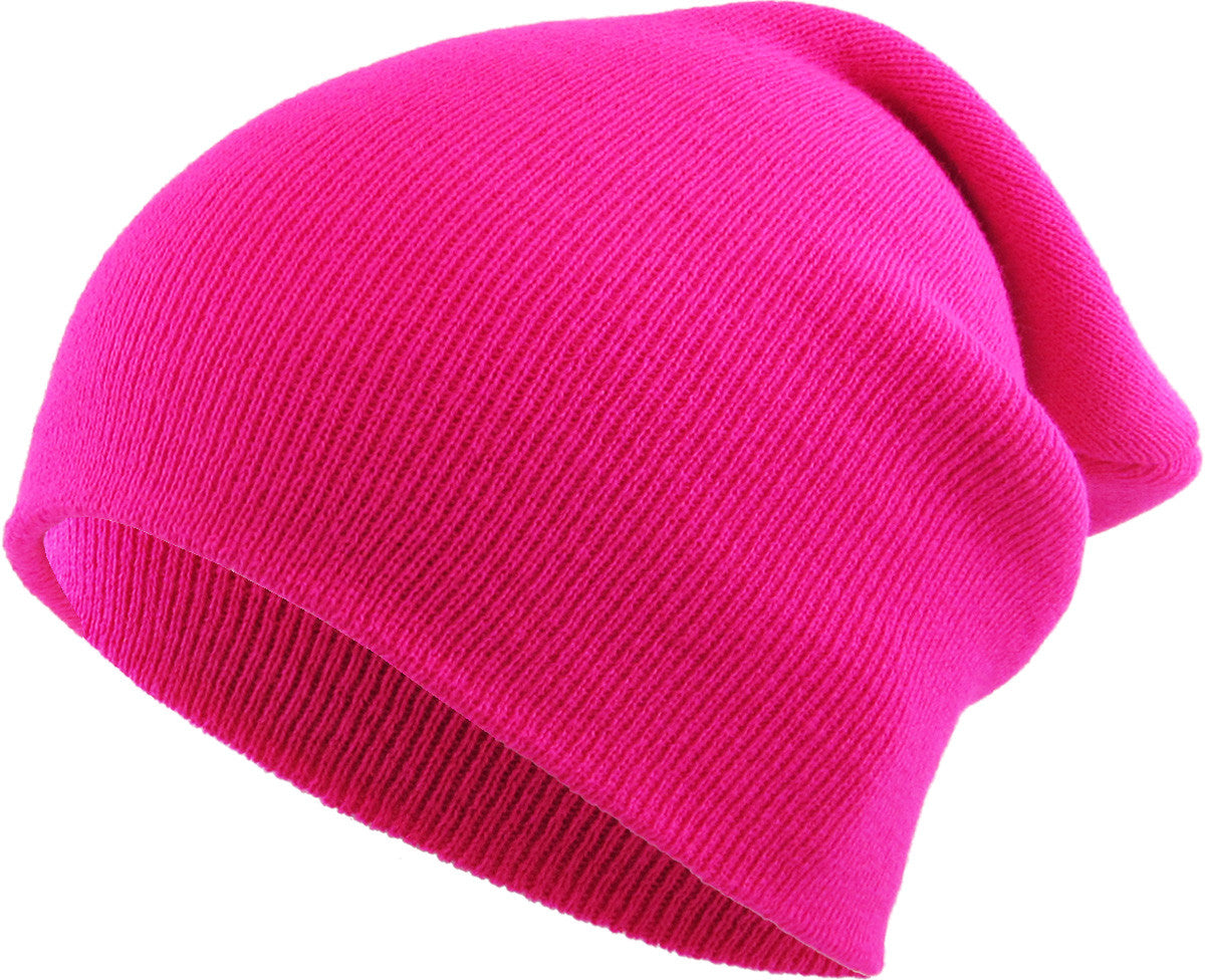 Neon Hot Pink Long Beanie