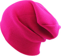 Neon Hot Pink Long Beanie