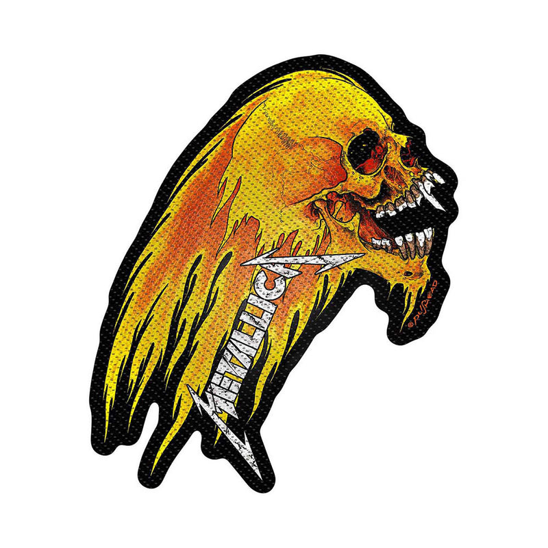 Metallica Flaming Skull Cut Out Patch