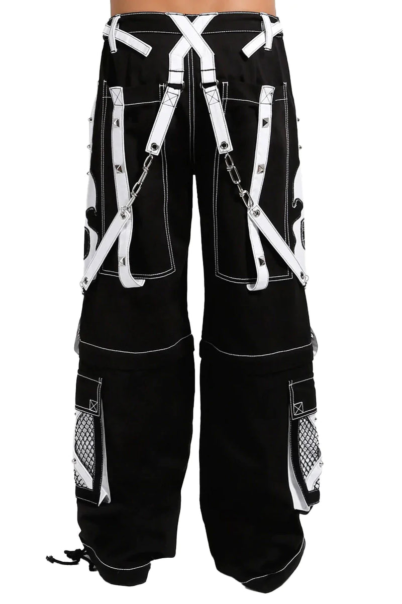 Skull Zip Off Pant White Small / Black/White