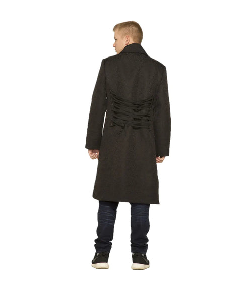 Black Brocade Men's Coat