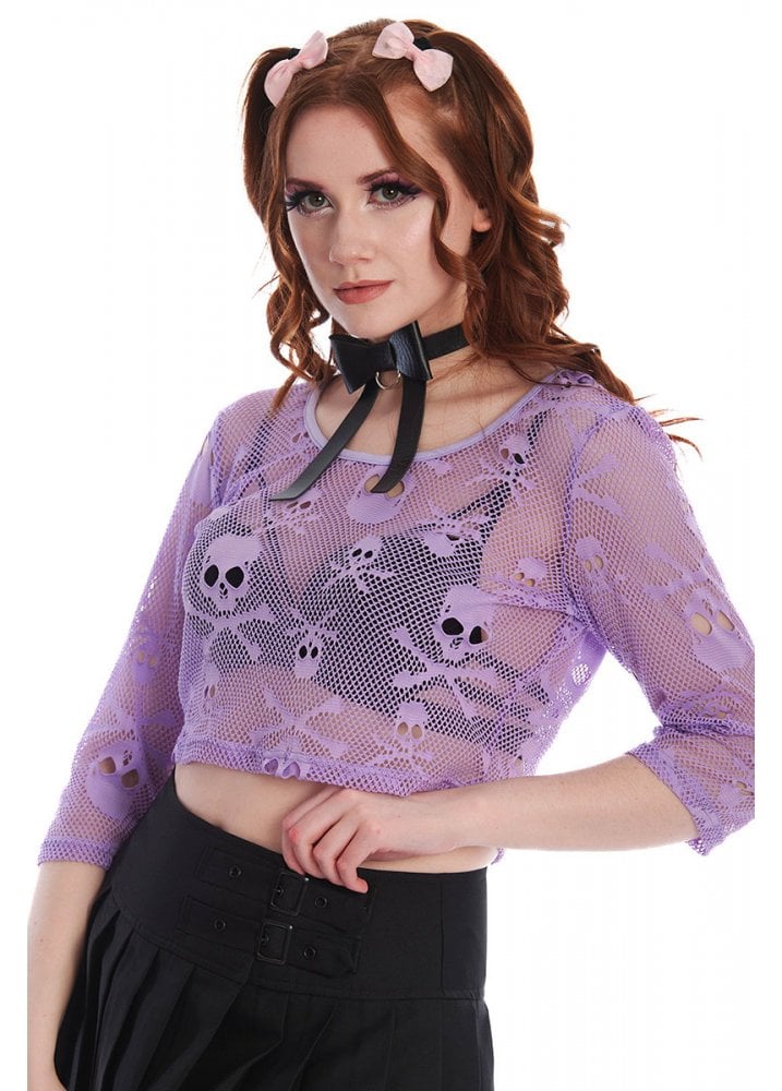 Forbavselse Dronning Nybegynder Skull Crop Top-Lilac – ShirtsNThingsAZ