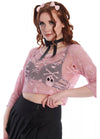 Skull Crop Top-Pink
