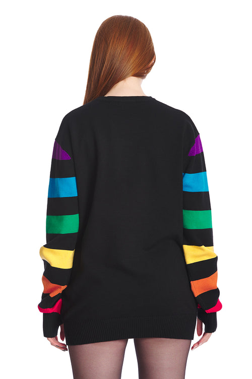 Solar Knit Dress Rainbow Sleeve