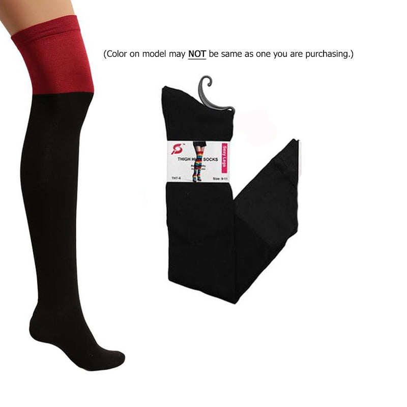 Thigh-Hi Black w/ Gray Top Stockings