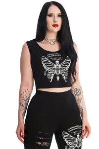 Skeleton Butterfly Cropped Top