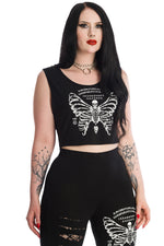 Skeleton Butterfly Cropped Top
