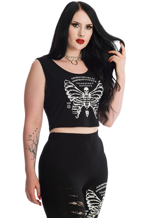 Skeleton Butterfly Cropped Top