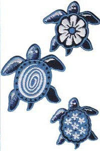 Turtle Blue mini Iron-on Patch