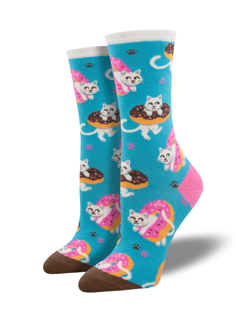 Sweet Treat Kitties - Blue Women's Socks