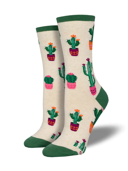Court Of Cactus Women's Socks - Ivory