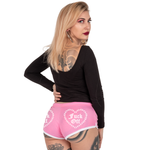 Unchain F Off Pink/White Short Shorts