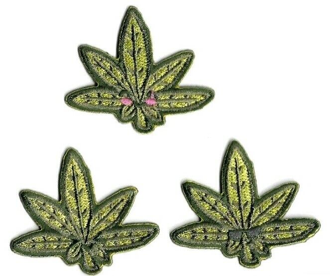 Weed indeed Kawai-mini leaf Iron-on Patch