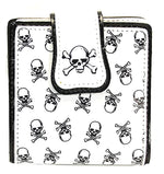 White Snap Wallet Skull and Cro