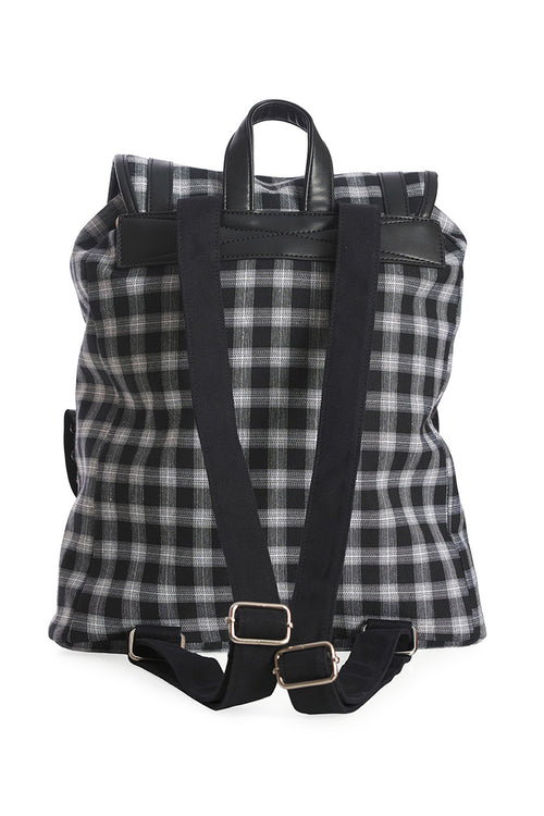 Yamy Back Pack Blk/Wht Tartan