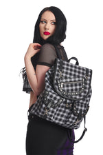 Yamy Back Pack Blk/Wht Tartan