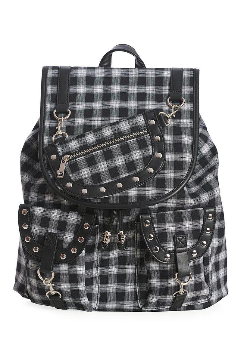 Yamy Back Pack Blk/Wht Tartan