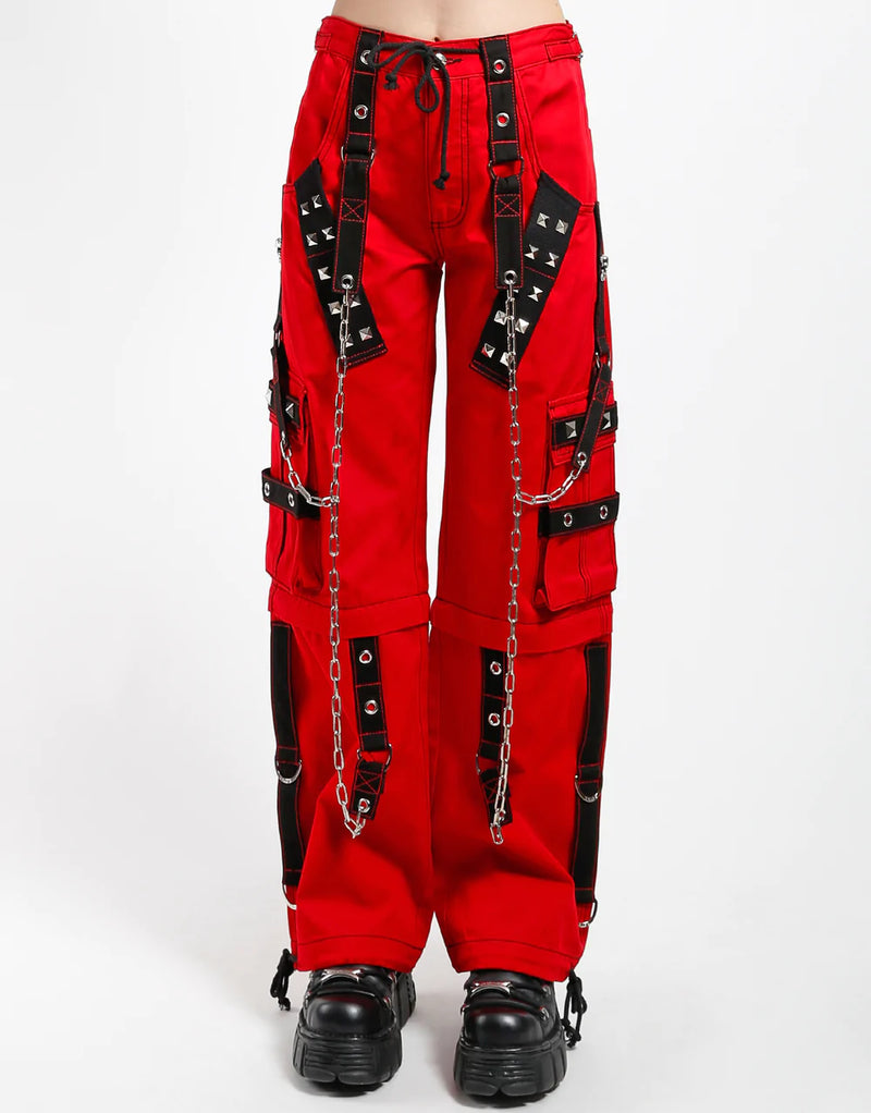 Zip Off Cuff Pant Red