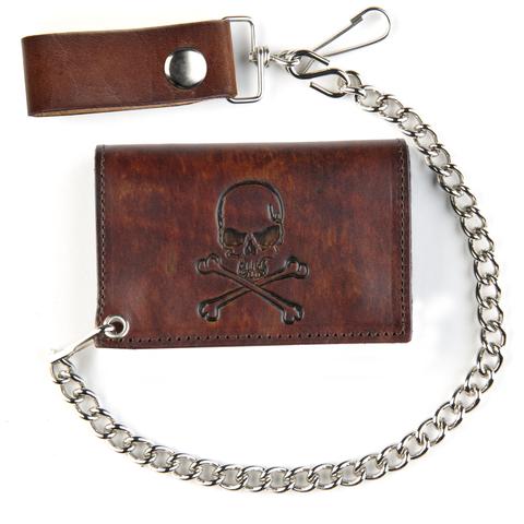 Antique Trifold with Skull