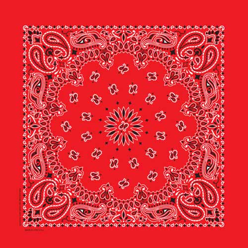 Red Traditional Paisley Square Bandana
