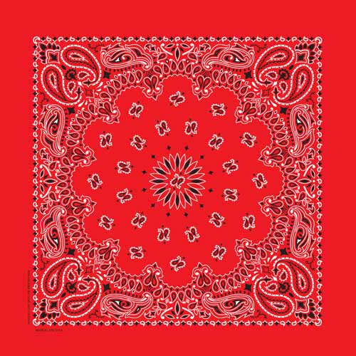 Red Traditional Paisley Square Bandana