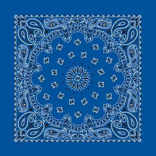 Royal Blue Traditional Paisley Square Bandana