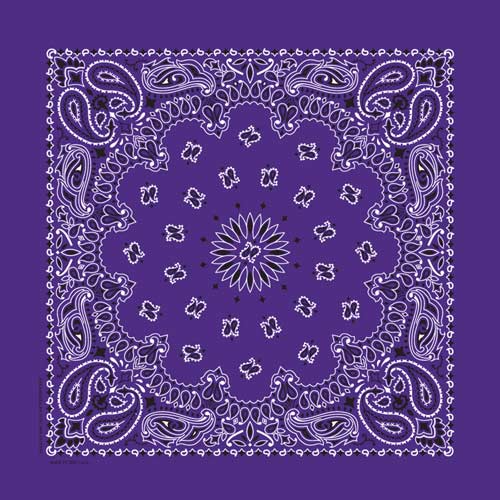 Purple Paisley Square Bandana