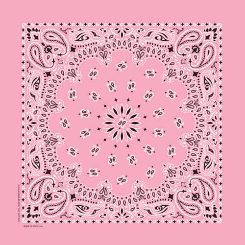 Light Pink Traditional Paisley Square Bandana