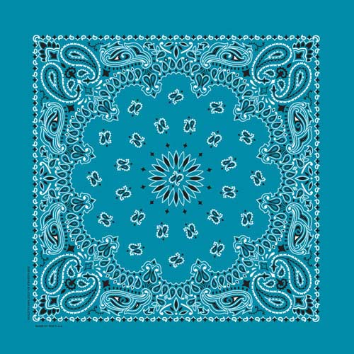 Turquoise Paisley Square Bandana