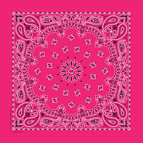 Hot Pink Traditional Paisley Square Bandana