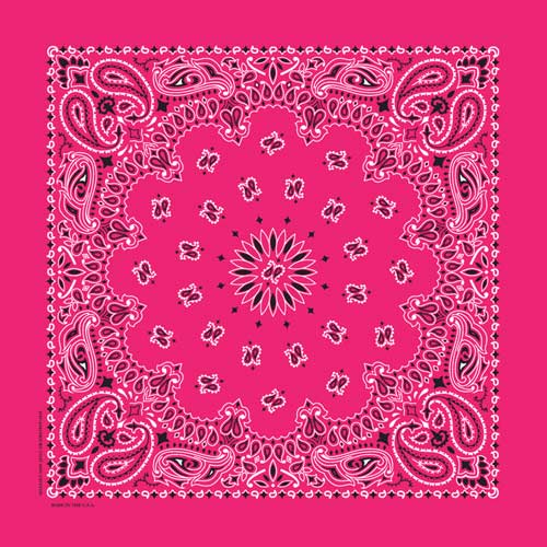Hot Pink Traditional Paisley Square Bandana