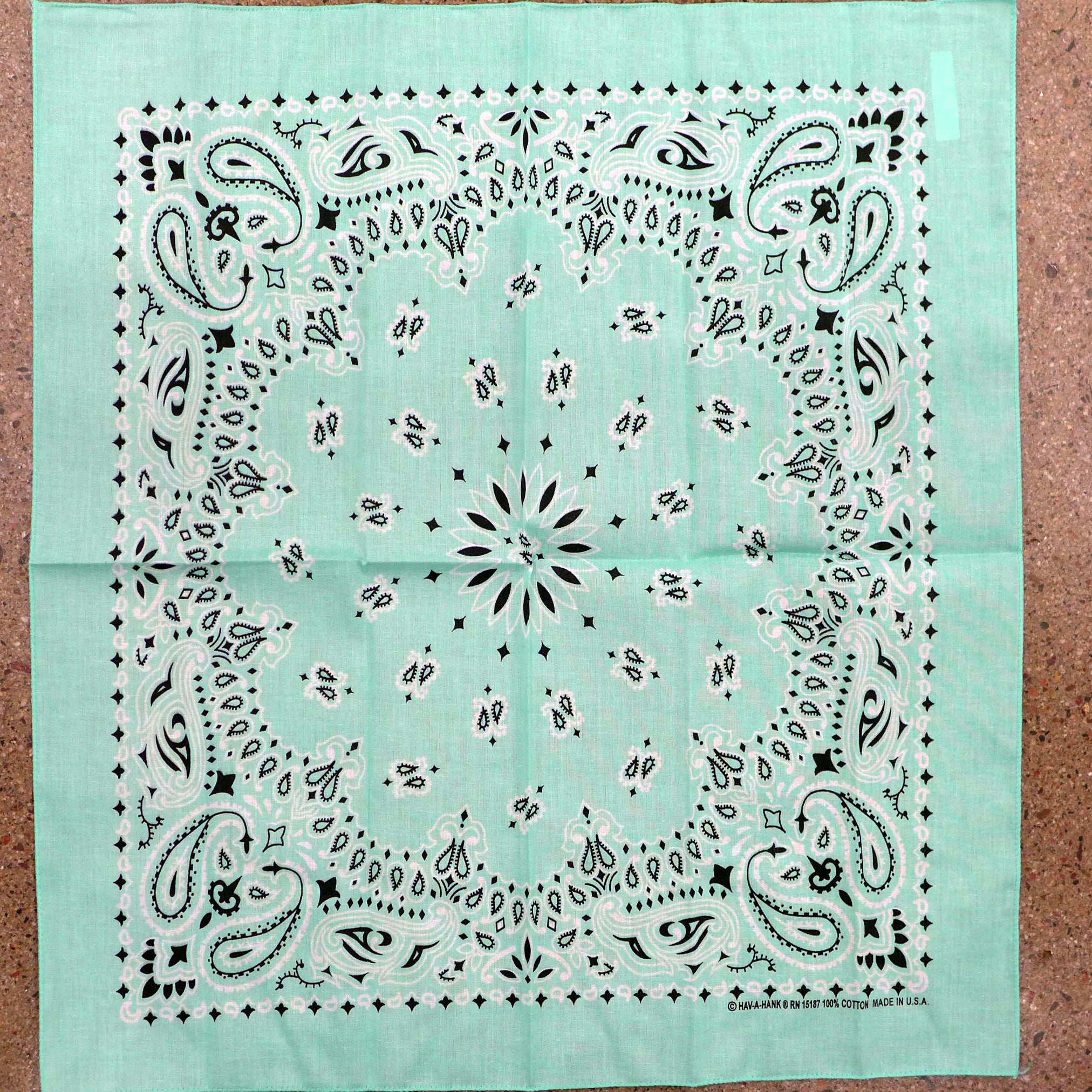 Mint Paisley Square Bandana