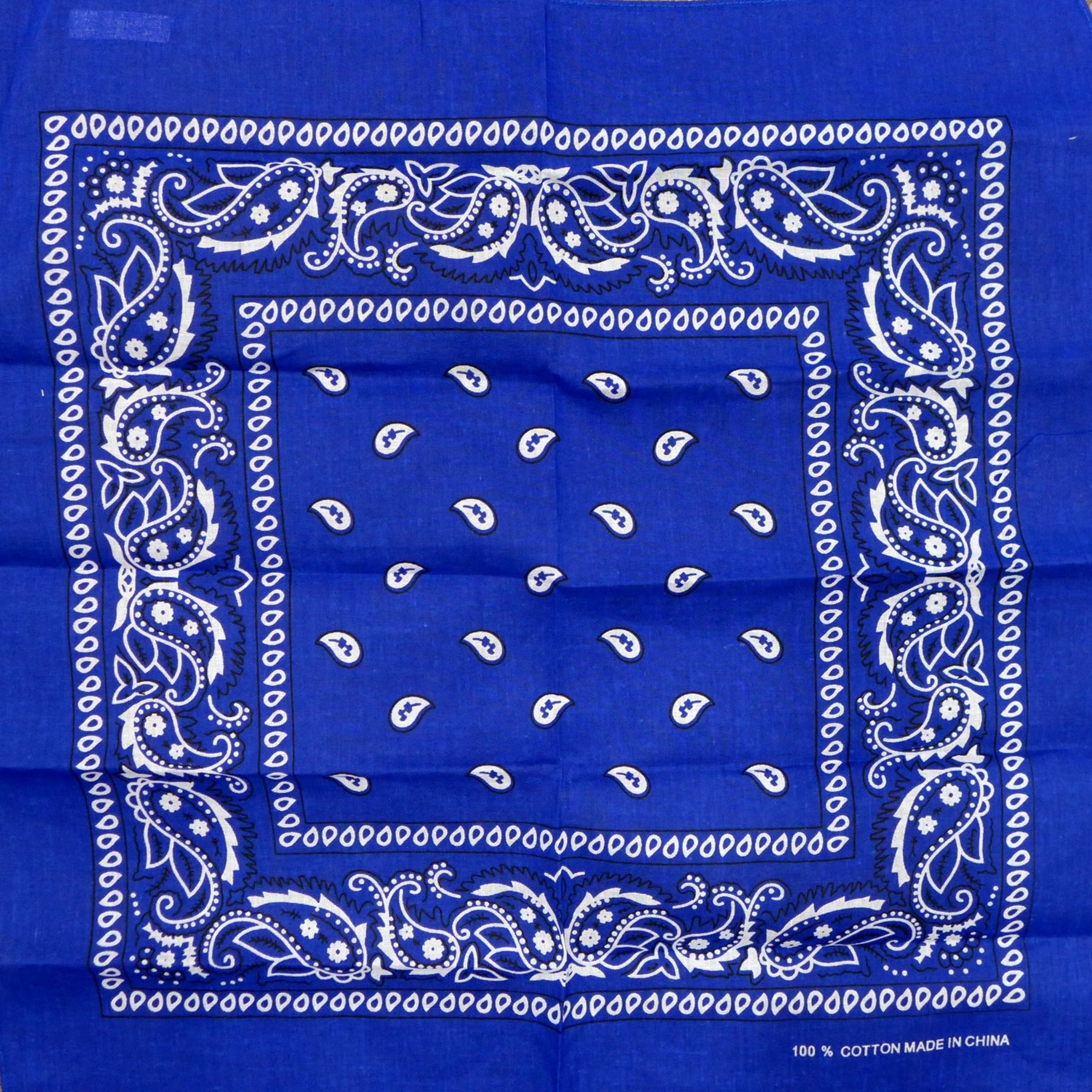 Royal Blue Paisley Square Bandana