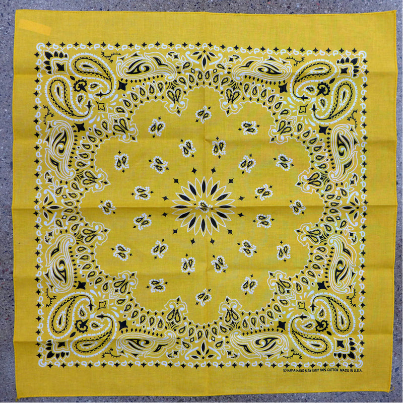 Gold Paisley Square Bandana