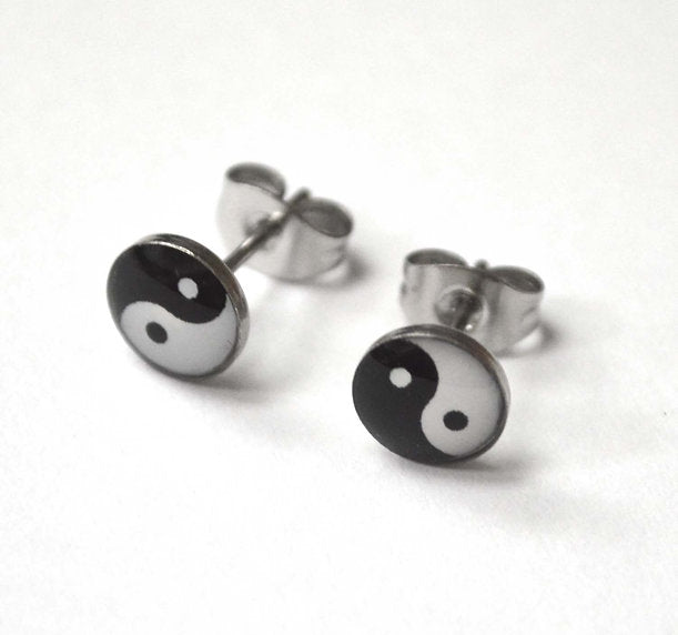 Yin Yang Stud Small Stainless Steel Earring