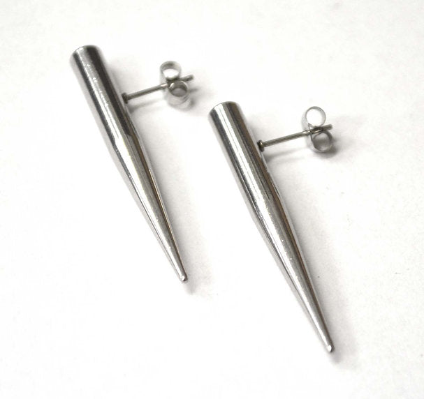 Skinny Spike Stud Stainless Steel Earring