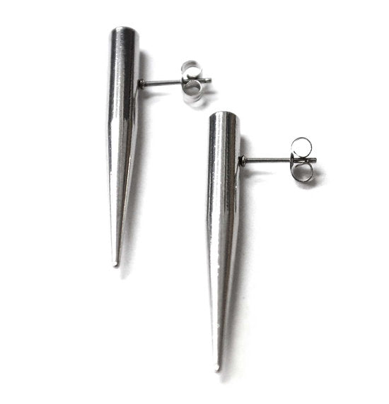 Skinny Spike Stud Stainless Steel Earring