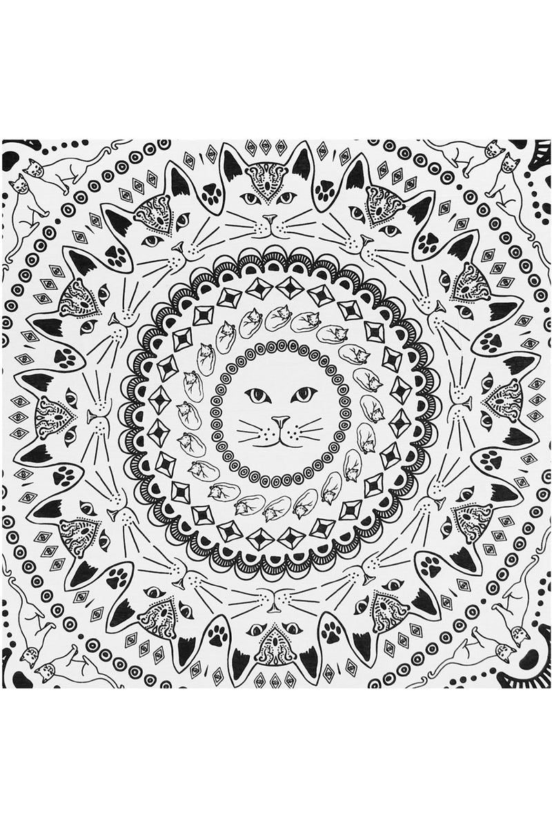 Cat Mandala Black/White