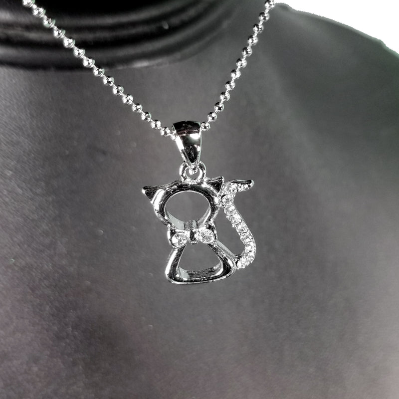 Cat Cut Out Bling Necklace