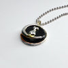 Cat on Moon Black Necklace