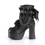 Charade-110 Black Satin Ribbon Ankle Boot