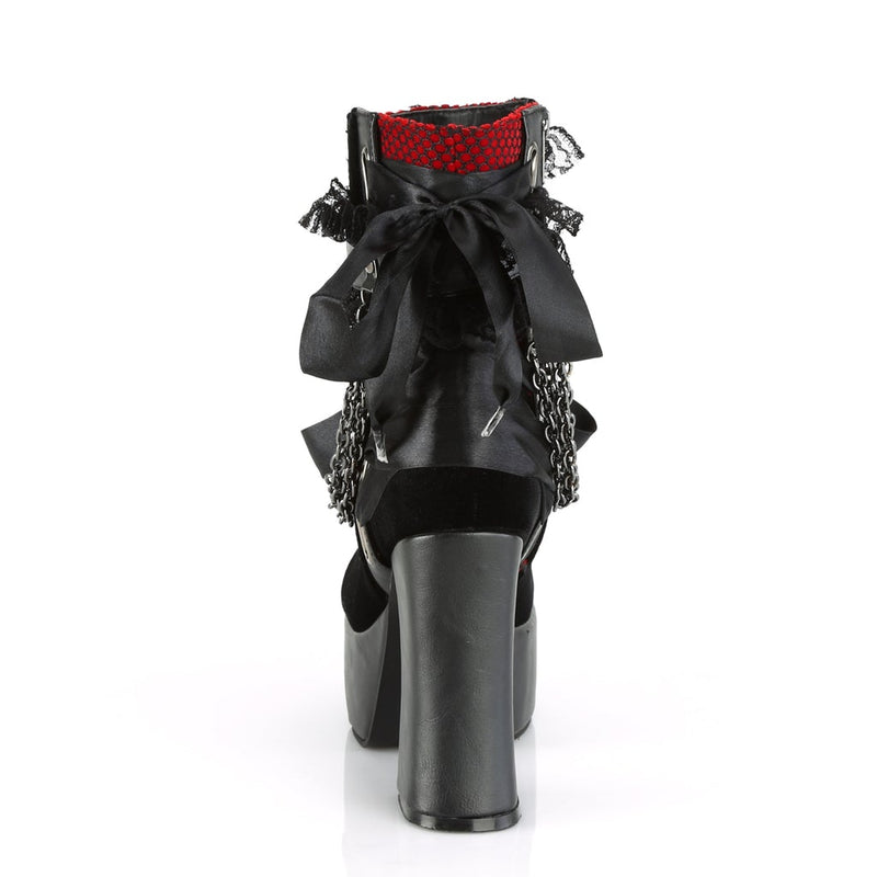 Charade-110 Red Velvet Ankle Boot