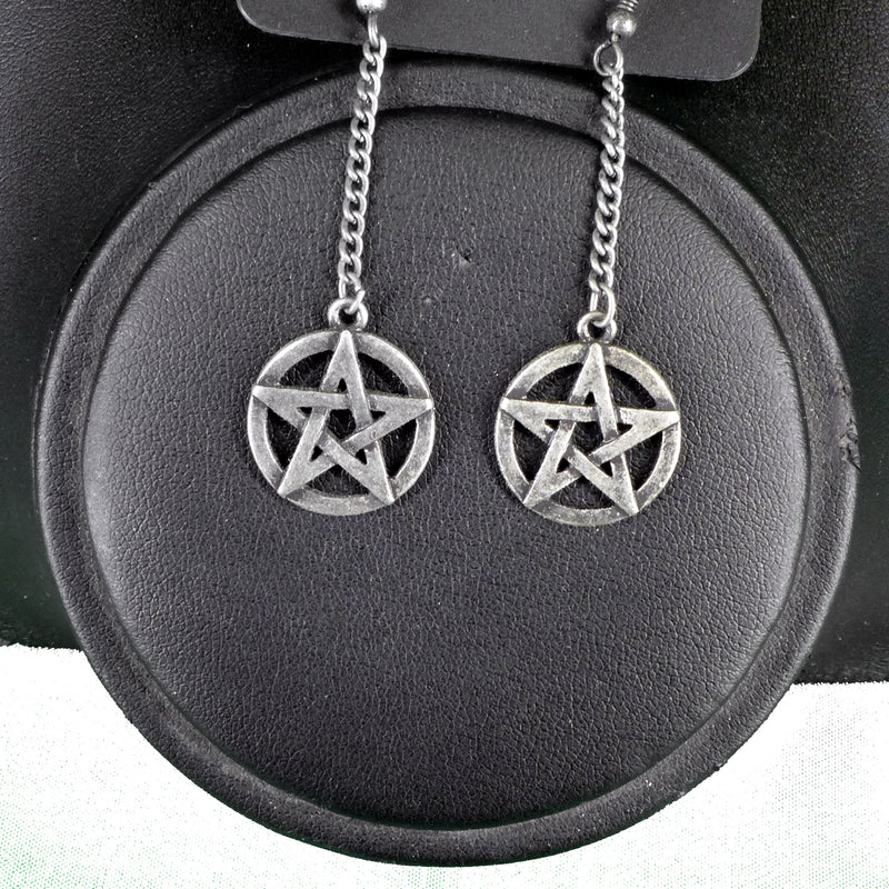 Dangling Pentagram Earrings