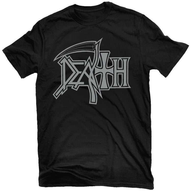 Death New Logo Silver on Black