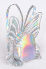 Shiny Butterfly Silver Backpack