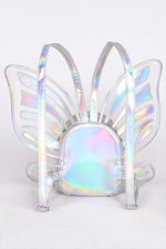 Shiny Butterfly Silver Backpack