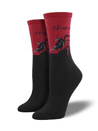 Edgar Allan Poe Crimson Women's Socks