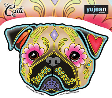 Cali Pug Sticker