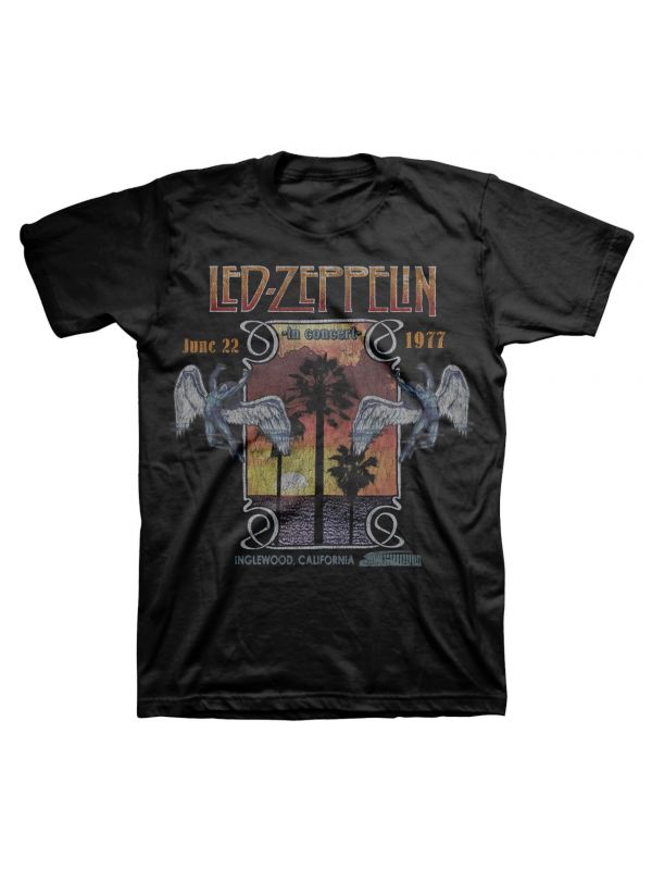 Led Zeppelin Inglewood Black T-Shirt NEW OFFICIAL Led Zeppelin Inglewood Black T-Shirt NEW OFFICIAL