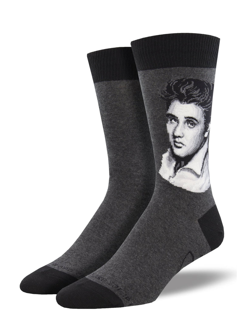 Elvis Portrait Charcoal Men's Socks